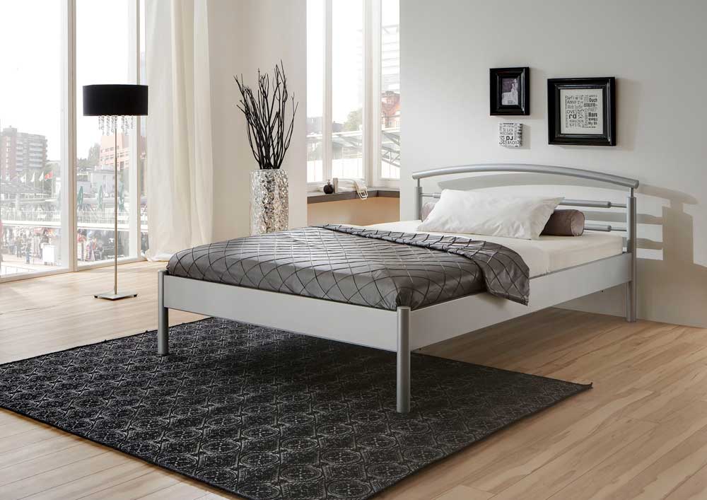 BestLivingHome Futonbett aus Metall Silber