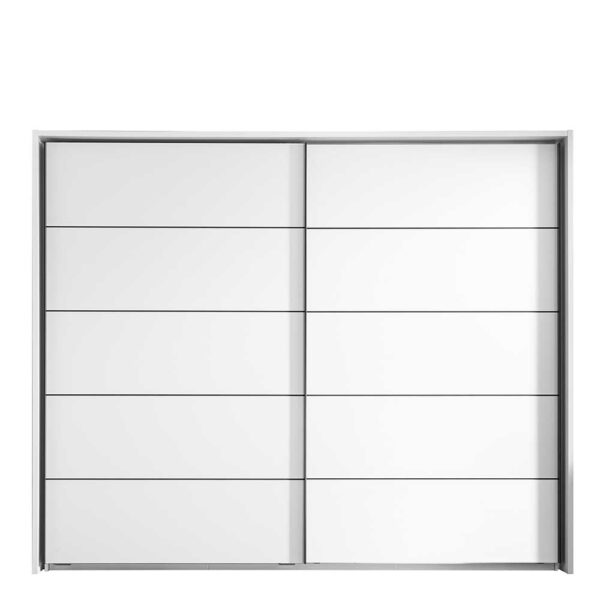 4Home Schwebetürenschrank in Weiß und Anthrazit 280 cm breit