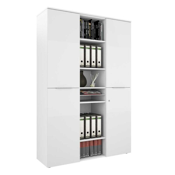 Müllermöbel XL Aktenschrank in Weiß glasbeschichtet