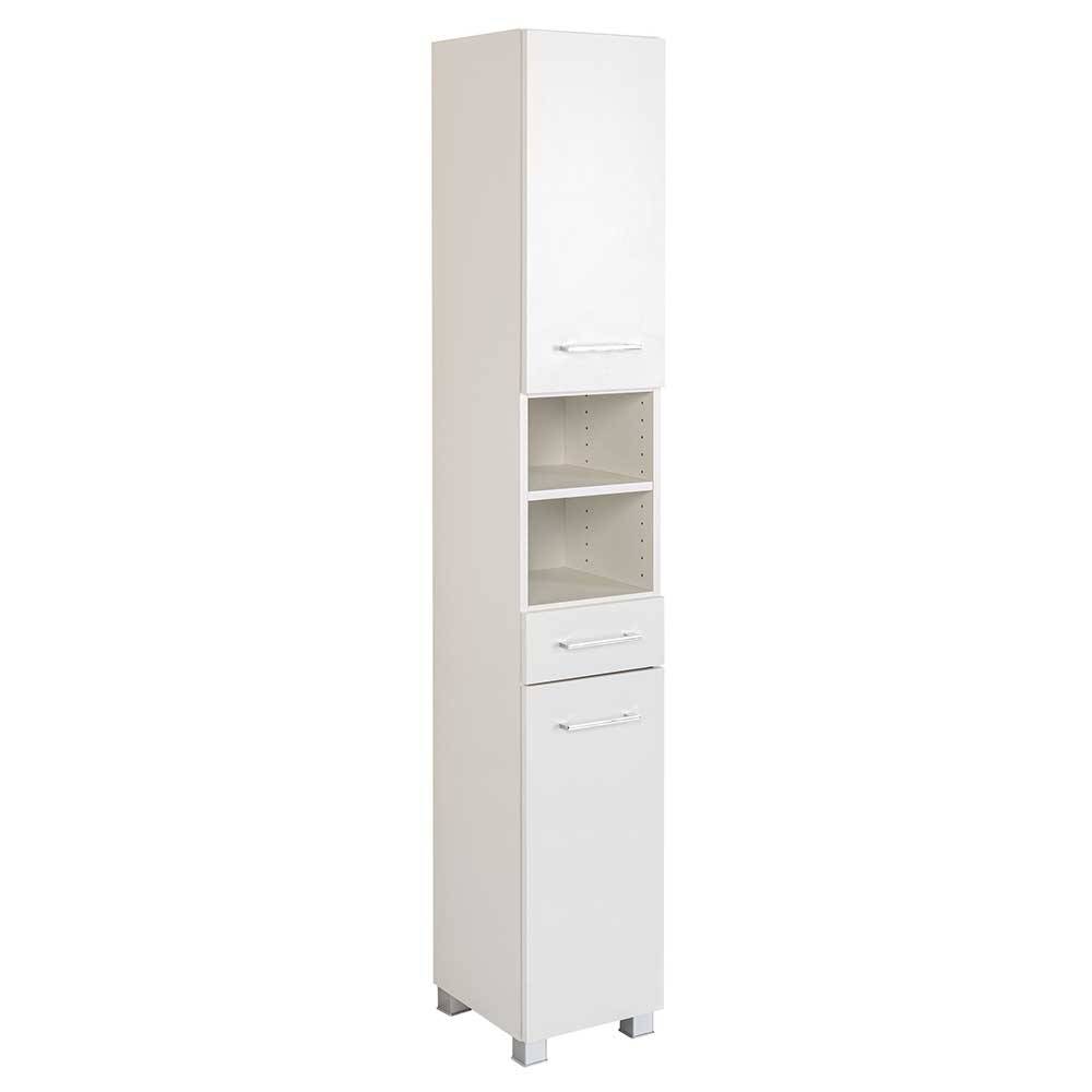 Star Möbel Weißer Bad Hochschrank 180 cm hoch 2-türig