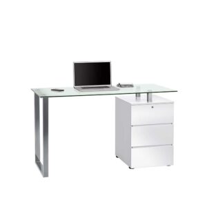 Müllermöbel Schreibtisch mit Glasplatte Schubladen