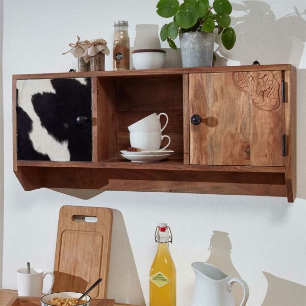 Möbel4Life Küchen Wandregal im rustikalen Landhaus Stil 80 cm breit