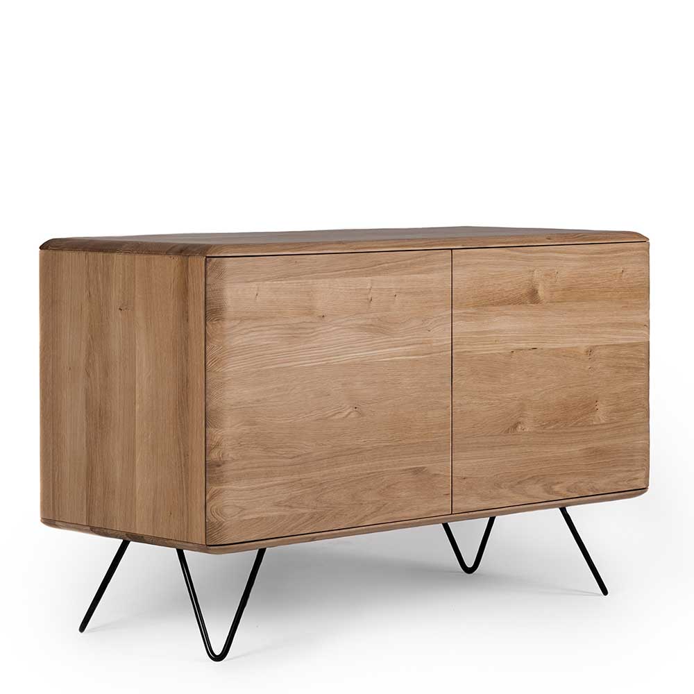 Natura Classico Eiche Bianco Sideboard aus Massivholz Vierfußgestell aus Metall