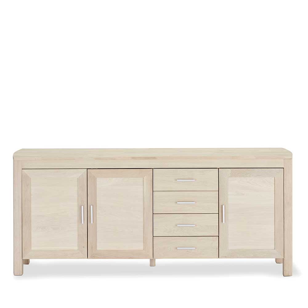 Möbel4Life Wohnzimmerkommode aus Eiche teilmassiv weiß geölt modern