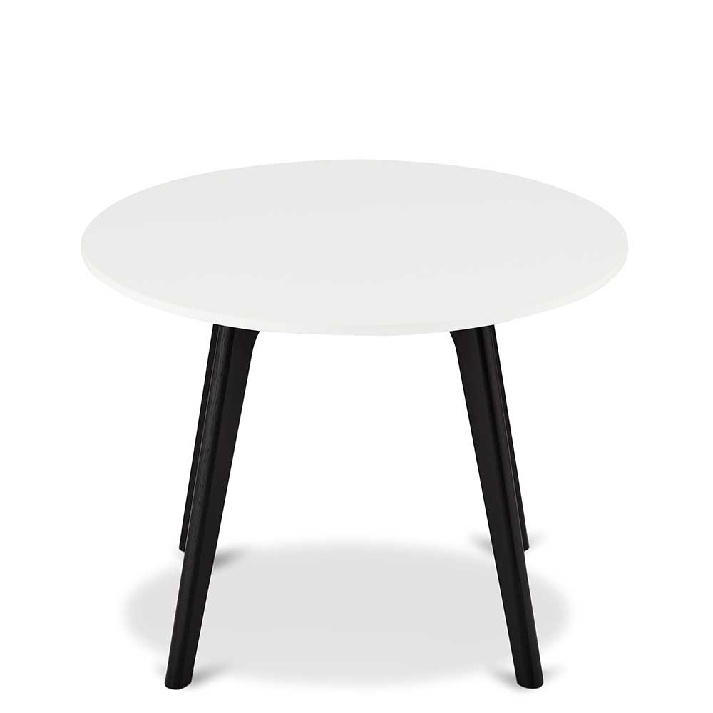 Möbel4Life Sofa Beistelltisch in Schwarz und Weiß rund