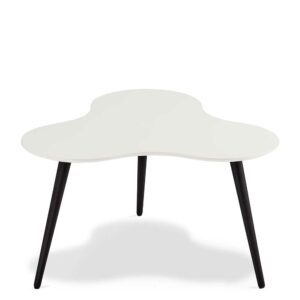 Möbel4Life Design Beistelltisch in Schwarz und Weiß gebogener Tischplatte