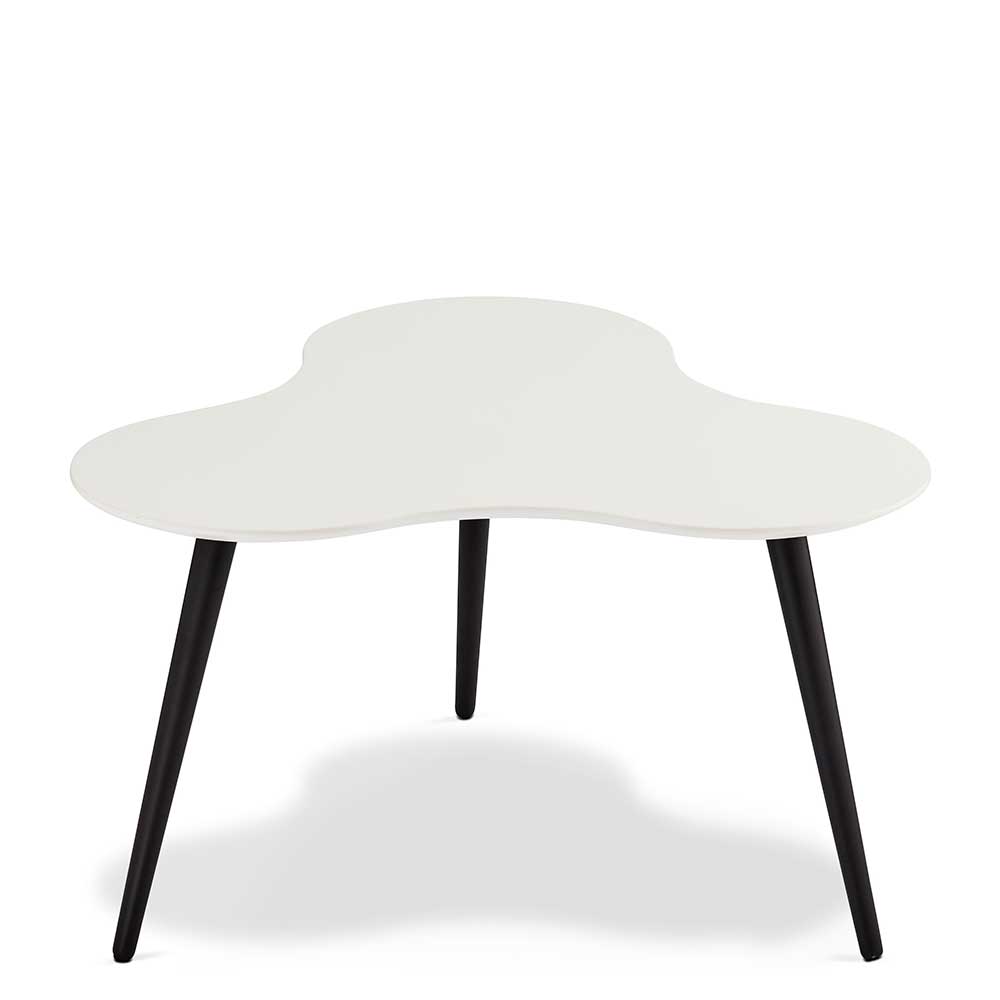 Möbel4Life Design Beistelltisch in Schwarz und Weiß gebogener Tischplatte