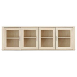 Möbel4Life Wandvitrine aus Eiche teilmassiv weiß geölt 60 cm hoch