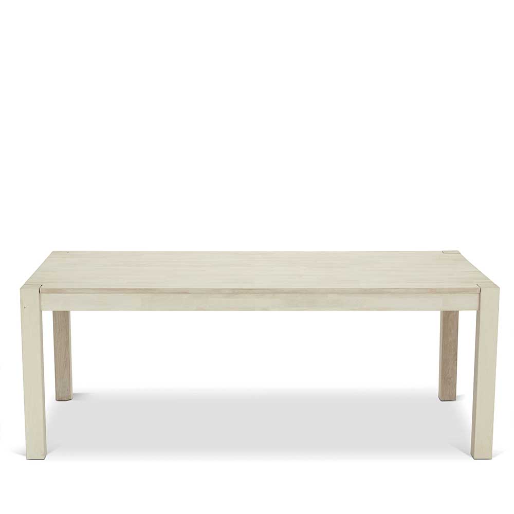 Möbel4Life Holztisch aus Eiche Bianco massiv geseift 75 cm hoch