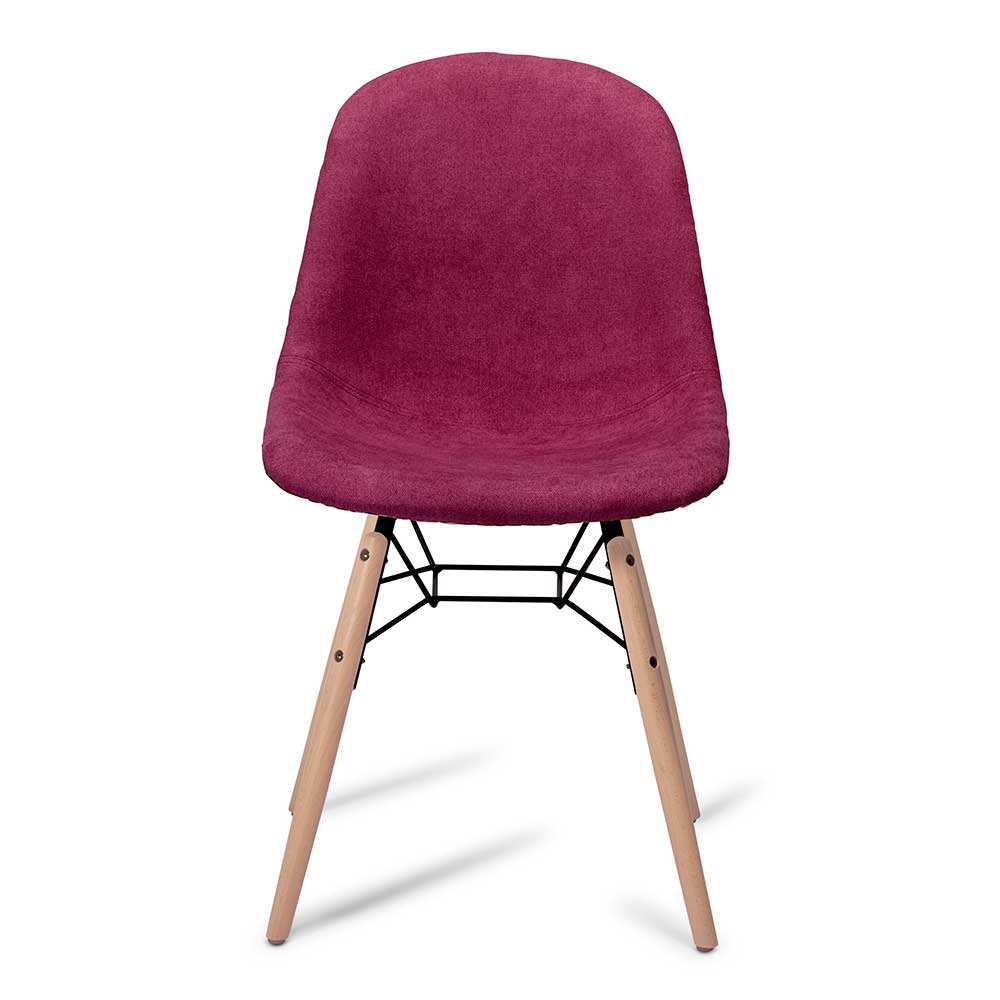 Möbel4Life Design Stühle in Pink Webstoff Blumen Motiven (2er Set)