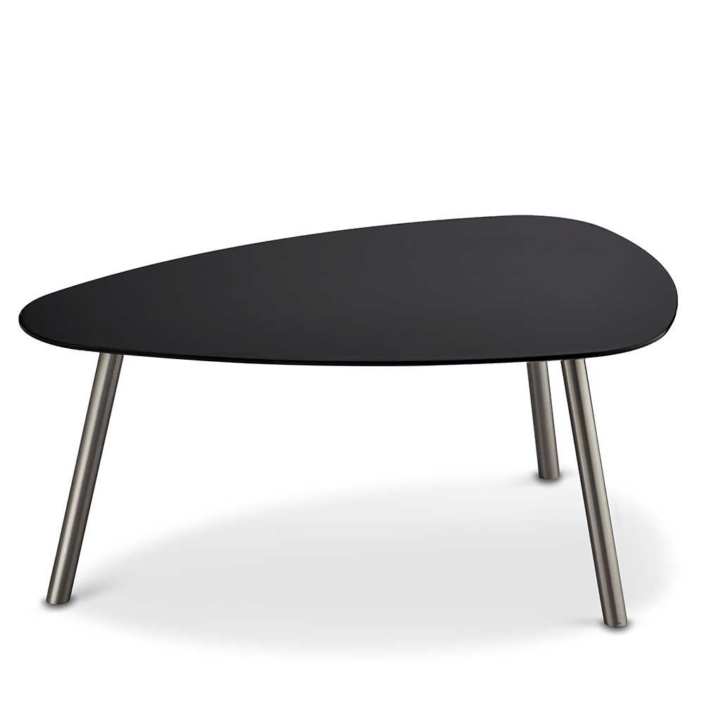 Möbel4Life Designercouchtisch in Wankelform Schwarz und Silberfarben