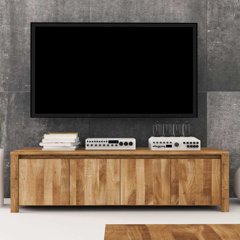 Basilicana TV Lowboard aus Wildeiche Massivholz 150 cm