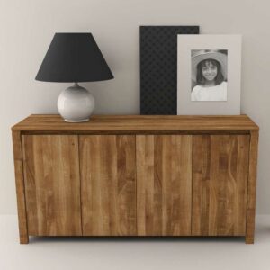 Basilicana Wildeiche Sideboard mit 4 Türen massiv geölt