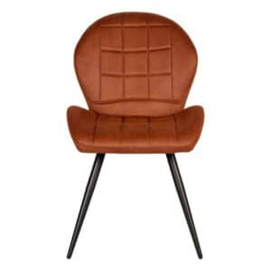 Möbel Exclusive Esszimmer Polsterstuhl in Cognac Braun Microfaser modern (2er Set)