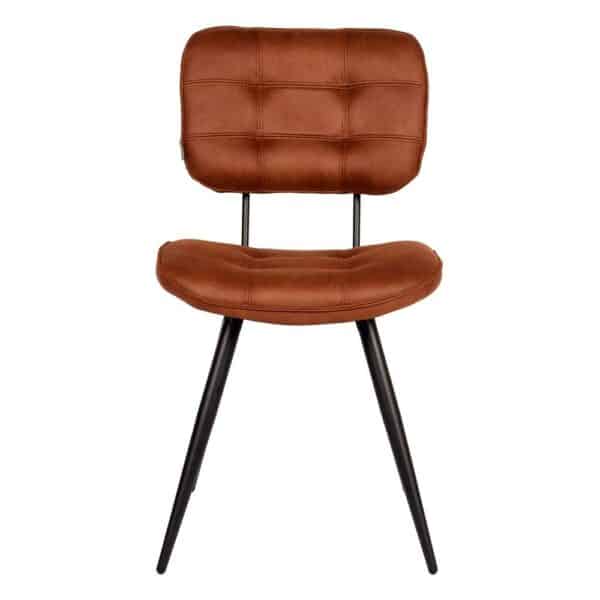 Möbel Exclusive Stuhl Esszimmer in Cognac Braun Microfaser (2er Set)