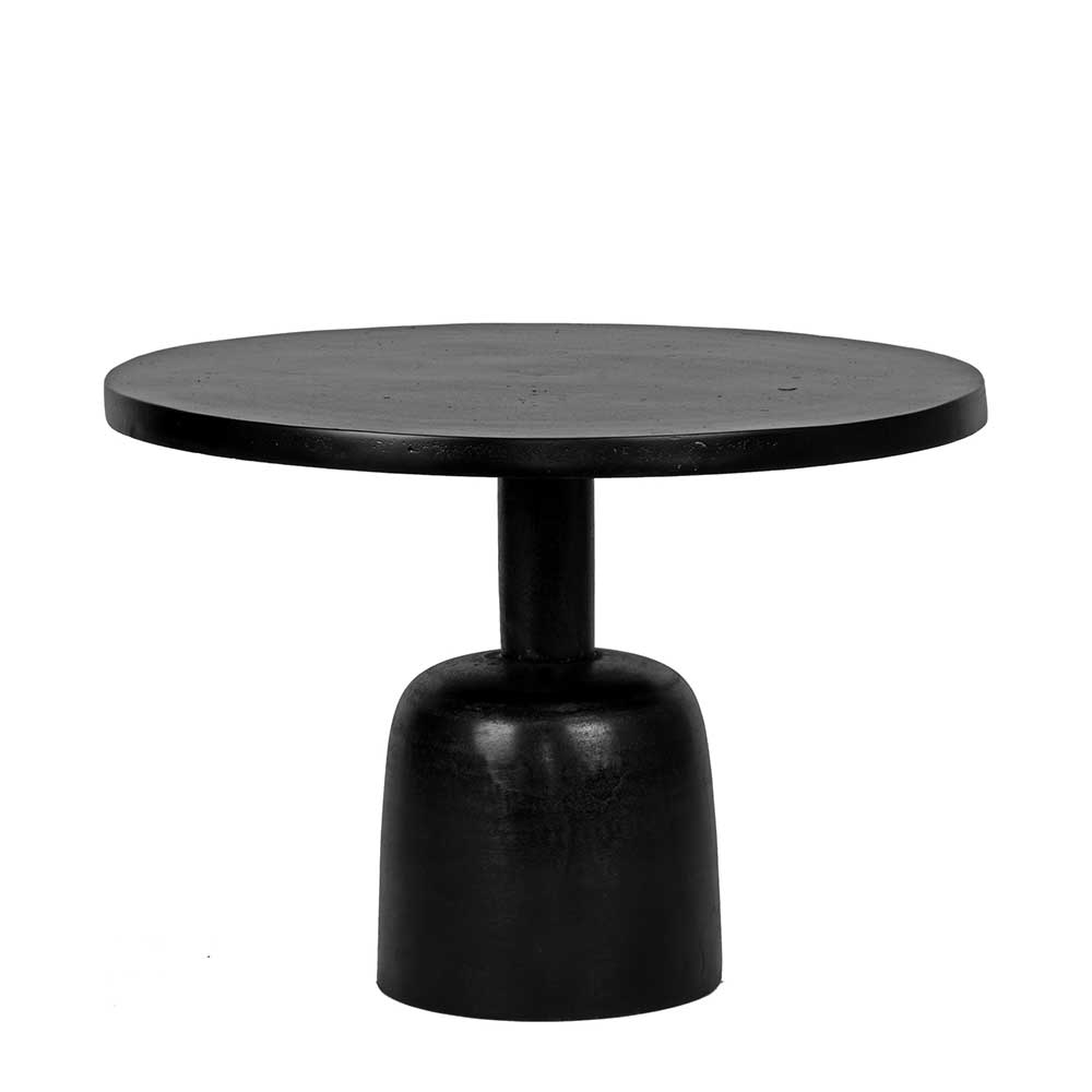 Möbel Exclusive Salontisch in Schwarz aus Metall runder Tischplatte