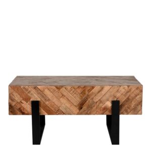 Möbel Exclusive Designercouchtisch aus Mangobaum Massivholz Metall Bügelgestell