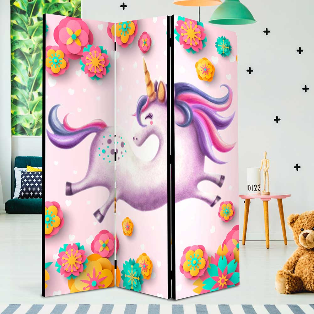 4Home Kinder Raumteiler mit Einhorn Motiv Bunt