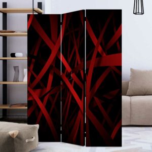 4Home Spanischer Raumteiler in Schwarz und Rot abstraktem Muster