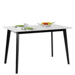 Möbel4Life Küchen Tisch in Weiß und Schwarz rechteckiger Tischplatte