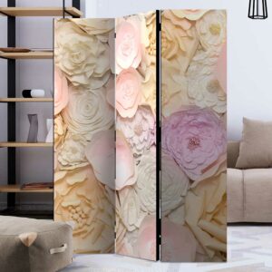 4Home Spanische Wand in Pastellfarben Blumen Motiv