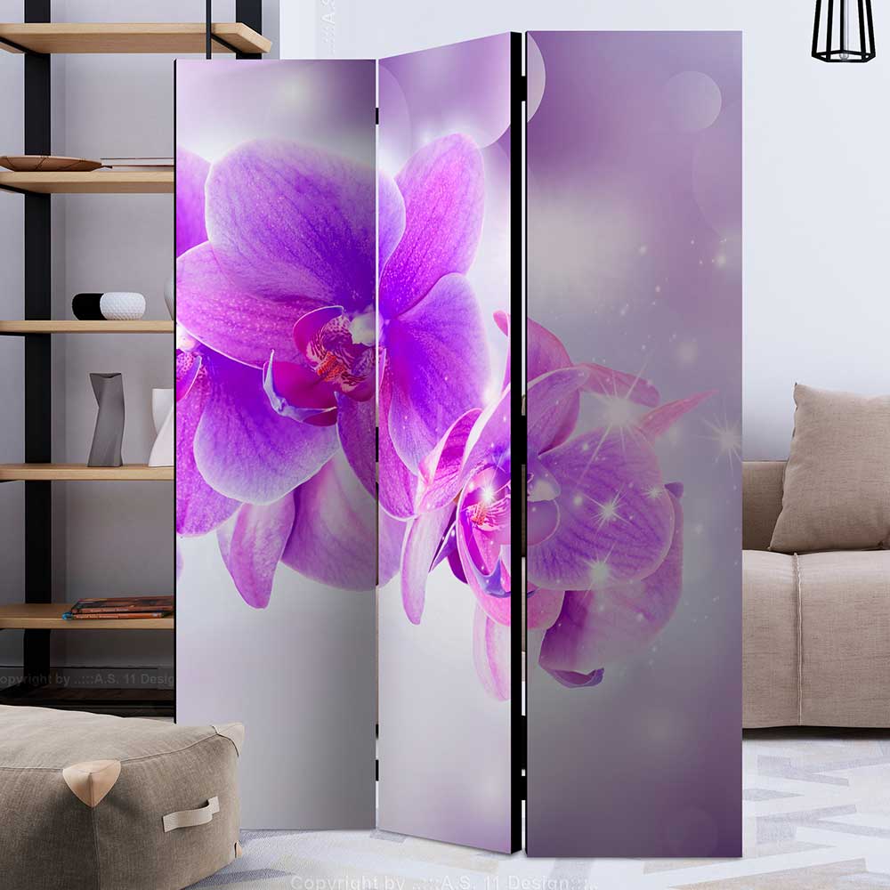 4Home Paravent floral mit Phalaenopsis Motiv Pink