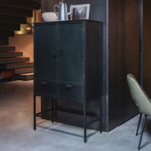 Basilicana Wohnzimmer Schrank in Schwarz Eisen