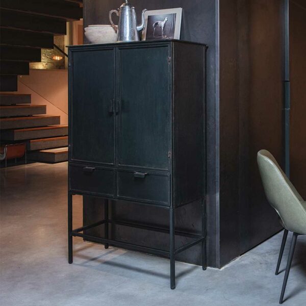 Basilicana Wohnzimmer Schrank in Schwarz Eisen