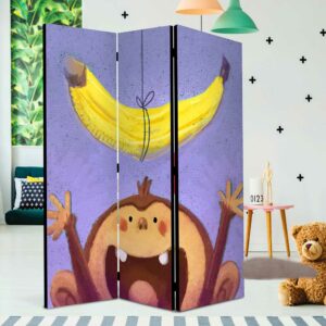 4Home Kinderzimmer Raumtrenner in Bunt Affen Motiv