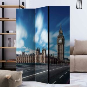 4Home Leinwand Raumtrenner in Blau und Grau LONDON Ansicht