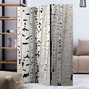 4Home Umkleidewand im Skandi Design Birkenwald Motiv