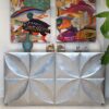 Rubin Möbel Modernes Sideboard in Silberfarben lackiert 2 türig