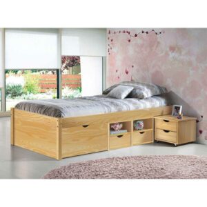 TopDesign Einzelbett mit Schubladen Kiefer massiv (zweiteilig)