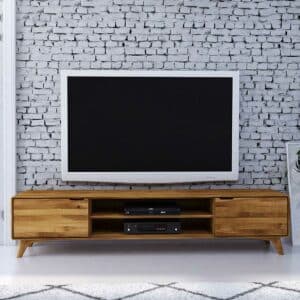Basilicana TV Lowboard aus Wildeiche Massivholz 220 cm breit