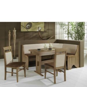 Brandolf Esszimmer Sitzgruppe mit Eckbank Noce und Beige Microfaser (vierteilig)