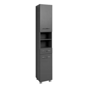 Star Möbel Badezimmer Hochschrank in Graphit Grau 30 cm