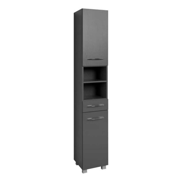 Star Möbel Badezimmer Hochschrank in Graphit Grau 30 cm