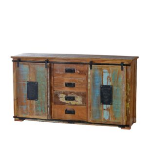 Möbel Exclusive Shabby Chic Sideboard in Braun Bunt Altholz massiv