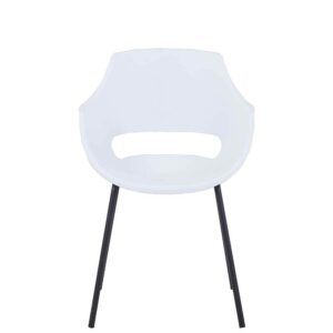 Möbel Exclusive Esszimmerarmlehnstühle in Weiß und Schwarz Kunststoff und Metall (2er Set)