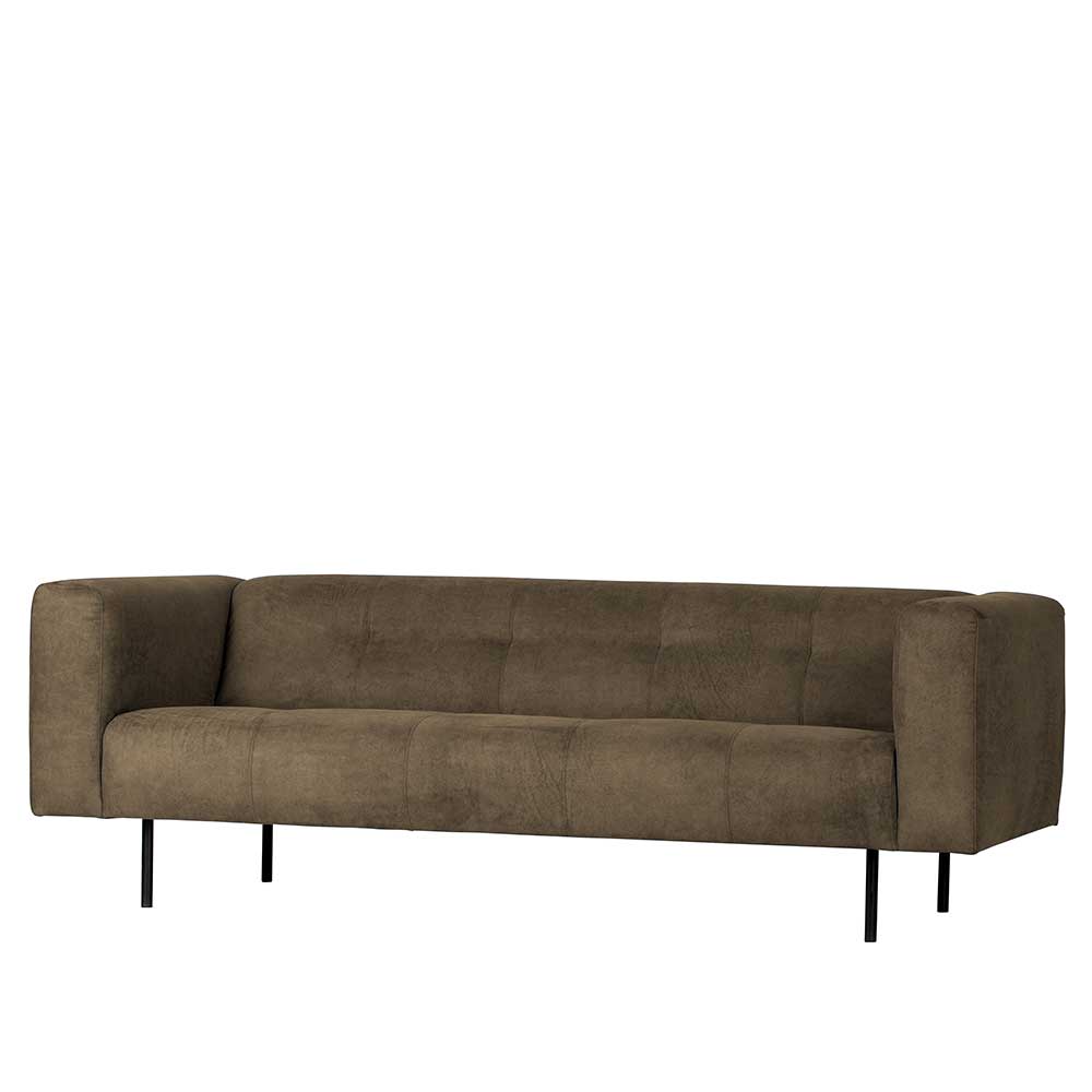Basilicana Microfaser Couch in Olivgrün modern