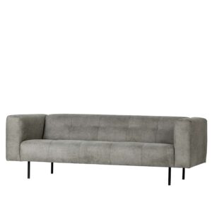 Basilicana Wohnzimmer Couch in Hellgrau Microfaser Armlehnen