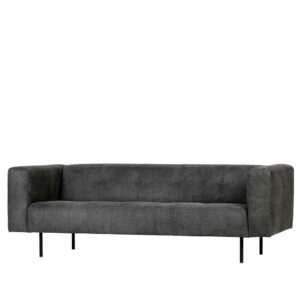 Basilicana Wohnzimmer Couch in Dunkelgrau Microfaser modern