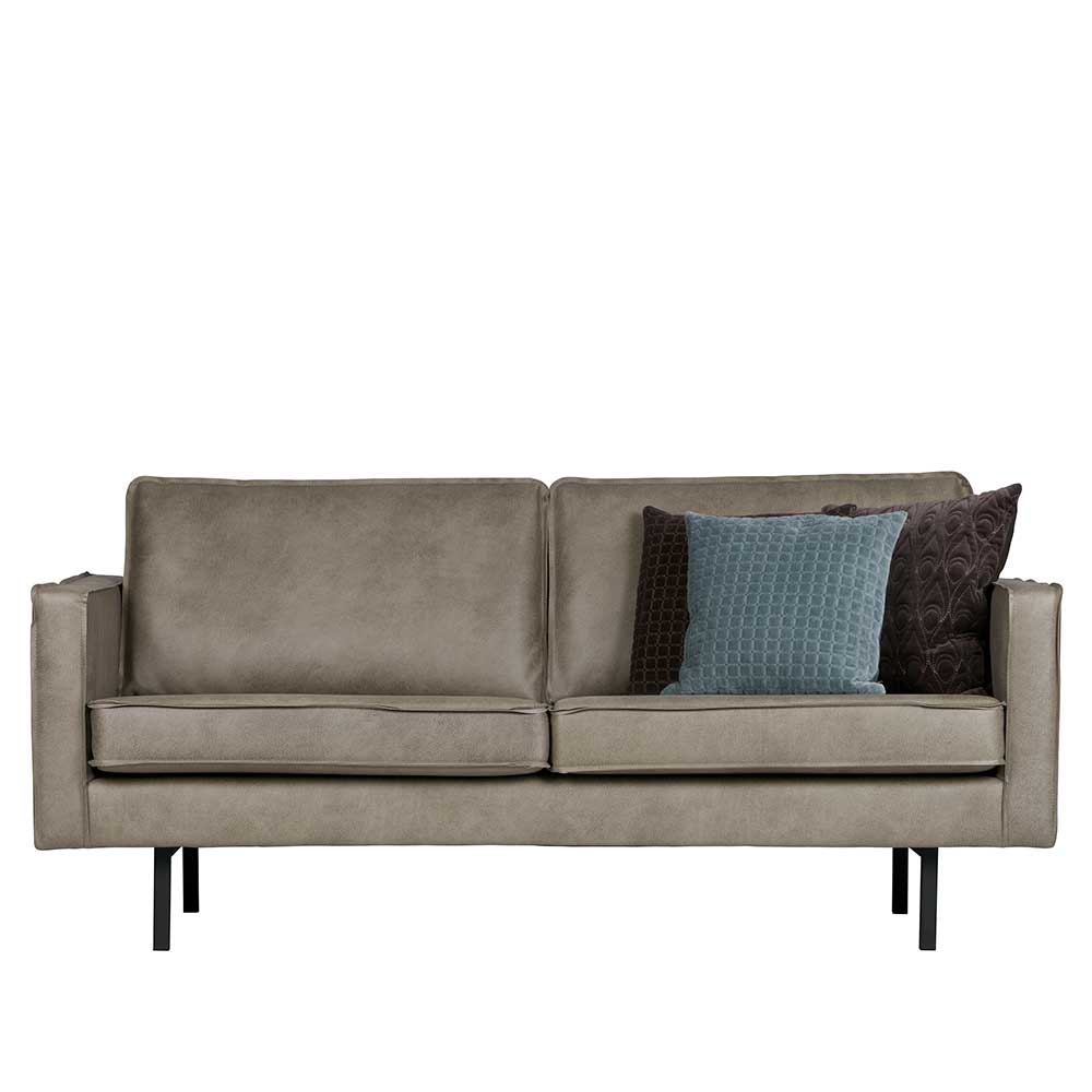 Basilicana Zweier Sofa in Grau Kunstleder 190 cm breit