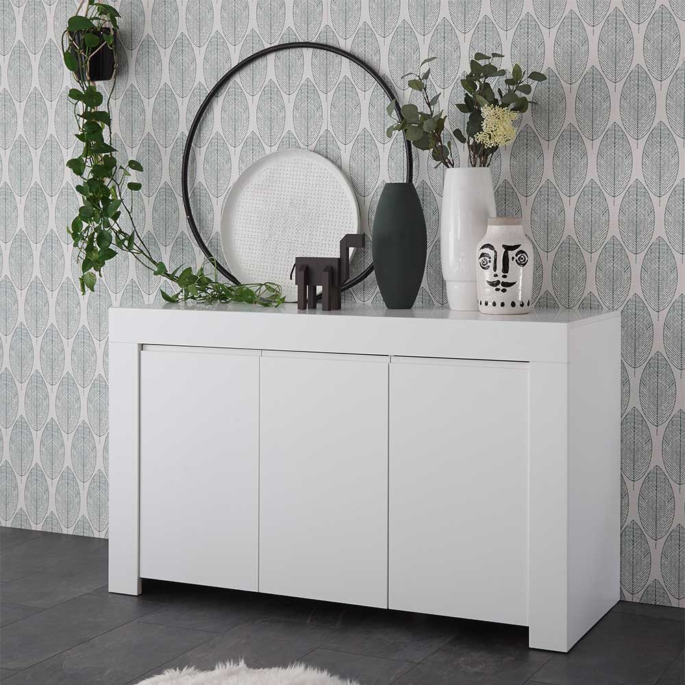 Homedreams Weißes Sideboard mit 3 Türen modern