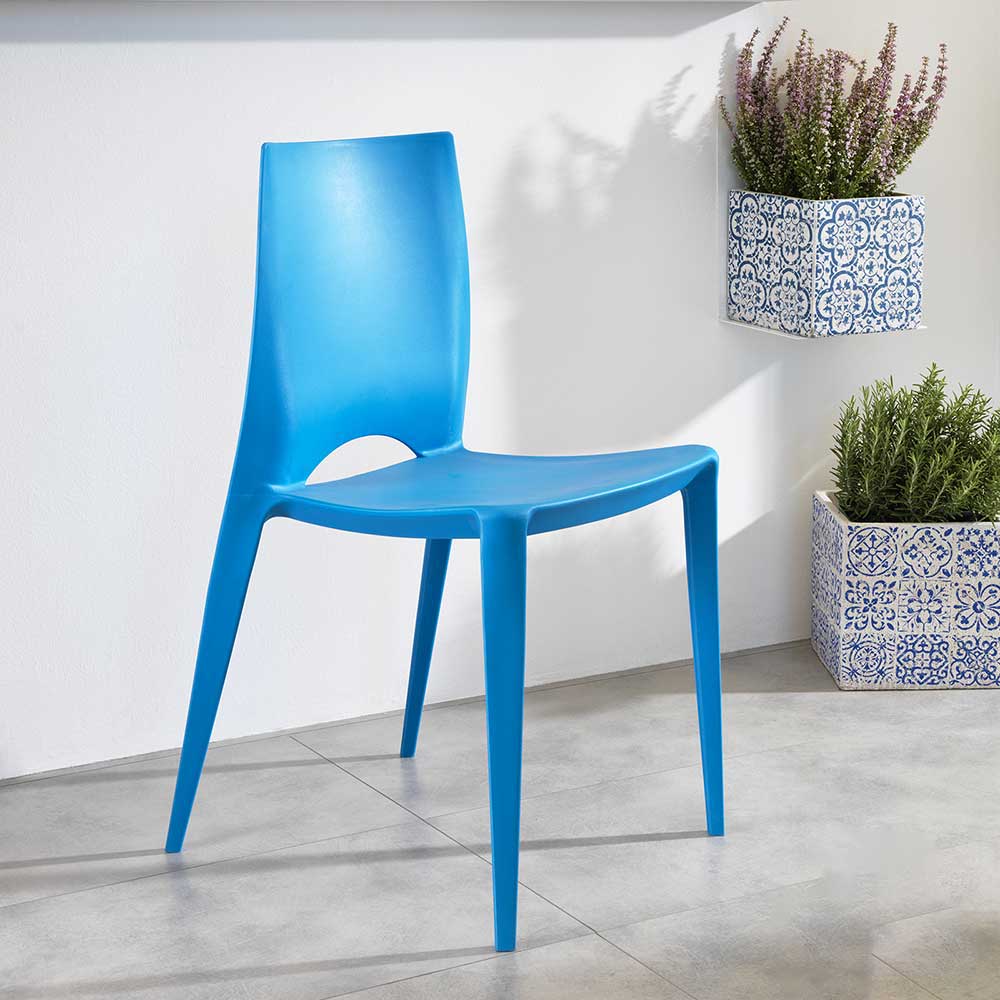 Basilicana Stuhl Set aus Kunststoff Blau (4er Set)