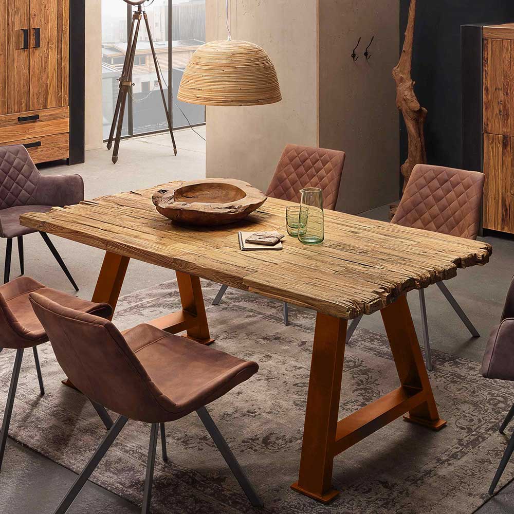 Möbel Exclusive Esszimmertisch aus Teak Recyclingholz Loft Design