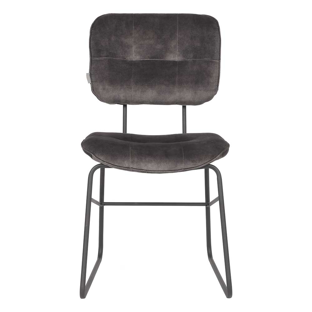 Möbel Exclusive Esszimmerstuhl mit gepolsterter Rückenlehne Bügelgestell aus Metall (2er Set)