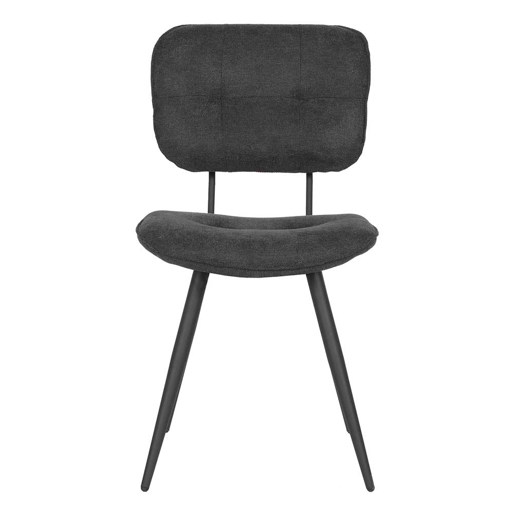 Möbel Exclusive Esszimmer Stuhl mit gepolsterter Rückenlehne Anthrazit und Schwarz (2er Set)