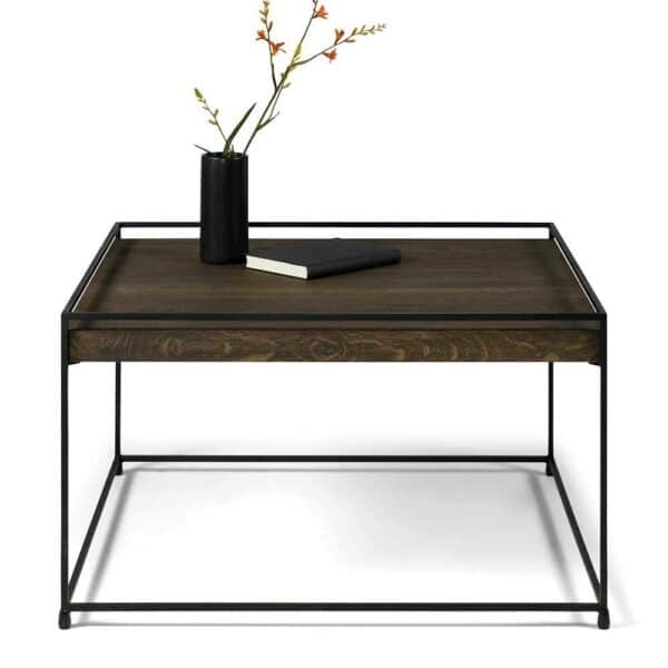 Möbel4Life Wohnzimmer Tisch in Walnussfarben Eiche Massivholz und Metall