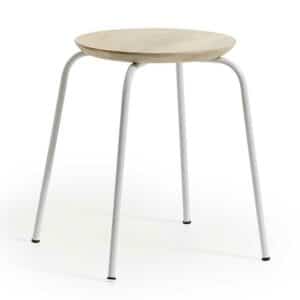 4Home Beistellhocker im Skandi Design Mangobaum Massivholz und Metall (2er Set)
